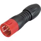 Male cable connector, red