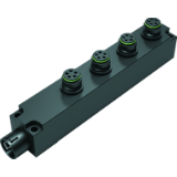 Snap-In IP67 4-way distributor, non-screenable, solderable, pluggable