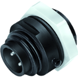 Male panel mount connector 3+PE, central locking, screw clamp termination