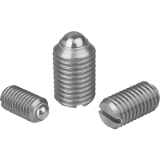 B0013 - Spring plungers with slot and ball, stainless steel