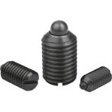 B0014 - Spring plungers with slot and thrust pin, steel