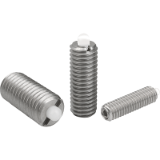 B0021 - Spring plungers with hexagon socket and POM thrust pin, stainless steel