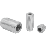B0042 - Lateral spring plungers with threaded sleeve, without thrust pin