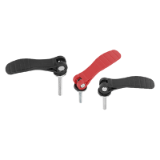 B0258 - Cam levers plastic handle internal and external thread, steel or stainless steel