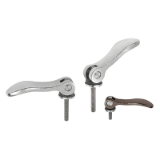 B0266 - Cam levers adjustable external thread, stainless steel