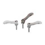 B0267 - Cam levers adjustable stainless steel, with external thread; thrust washer stainless steel