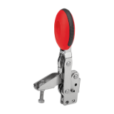 B0396 - Toggle clamps vertical with straight foot and adjustable clamping spindle, stainless steel