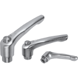 B0246 - Clamping levers with protective cap with internal thread, stainless steel