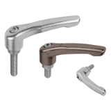 B0247 - Clamping levers with external thread, stainless steel
