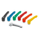 B0220 - Clamping levers, plastic with internal thread, steel parts trivalent blue passivated