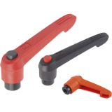 B0222 - Clamping levers with push button internal thread