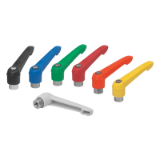 B0224 - Clamping levers with plastic handle internal thread, metal parts stainless steel