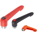 B0226 - Clamping levers with push button internal thread, metal parts stainless-steel