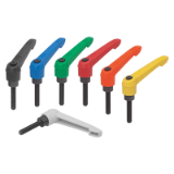 B0219 - Clamping levers with plastic handle external thread