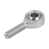 B0551 - Rod ends with plain bearing, external thread, stainless steel, DIN ISO 12240-1 maintenance-free