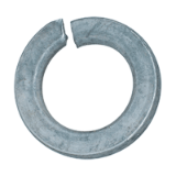 BN 20430 - Split spring lock washers with flat end (DIN 127 B), spring steel, zinc plated blue