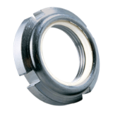 BN 1235 Slotted round nuts for hook spanners with polyamide insert