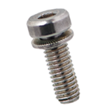 BN 22361 Slotted cheese head assembled screws with captive flat washer DIN 6902 A with low head and captive ripped lock washer