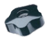 BN 14141 - Lobe knobs shortened series, with black-oxide steel boss and tapped through-hole (Elesa® VC.253), black