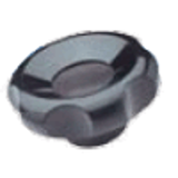 BN 14147 - Lobe knobs with metal hub (Elesa® VL.140 FP), black, black-oxide steel boss, undrilled