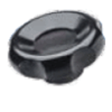 BN 20667 - Lobe knobs with metal hub (Elesa® VL.640 FP), black, black-oxide steel boss, undrilled