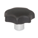 BN 2934 Star Knobs with protruding steel bushing and tapped blind hole