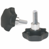 BN 2935 - Star Knobs with threaded stud and protruding steel bushing (FASTEKS® FAL), polyamide, black