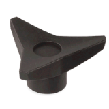 BN 2959 - Three-Star Knob Nuts with metal boss and tapped blind hole (FASTEKS® FAL), reinforced polyamide, black