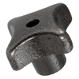 BN 13405 - Star knobs nodular cast iron, deburred and sandblasted (DIN 6335 D), plain, DIN 6335 D with tapped through-hole