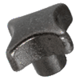 BN 13406 - Star knobs nodular cast iron, deburred and sandblasted (DIN 6335 E), plain, DIN 6335 E with tapped blind hole