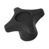 BN 2962 - Cross Knobs with mounted nut (FASTEKS® FAL), reinforced polyamide, black