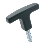 BN 14235 Handles with threaded stud, steel zinc plated