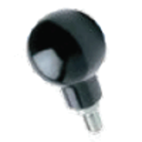 BN 14239 - Kugelgriffe drehbar mit Gewindebolzen Stahl verzinkt mit Schlüsselflächen (Elesa® P.111+x), schwarz