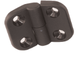 BN 3041 - Hinges with pass-through holes for countersunk head screws, hang-out possibility left (FASTEKS® FAL), reinforced polyamide, black