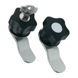 BN 14162 Latch-type knobs with lock with folded closing latch, steel zinc plated
