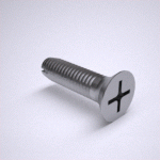 BN 48755 - Phillips flat head tapping screws type AB, Steel, Case Hardened, Zinc Clear Plated Chromated (ASME B18.6.4)