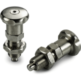 W721CIN - STAINLESS STEEL COMPLETE KNOB-STYLE SPRING PLUNGER WITH STANDARD PITCH THREAD + LOCK NUT