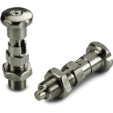 W723CIN - COMPLETE STAINLESS STEEL KNOB-STYLE SPRING PLUNGER WITH LOCKING POSITION AND FINE PITCH THREAD + LOCK NUT