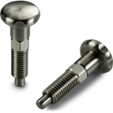 W735CIN - COMPLETE STAINLESS STEEL KNOB-STYLE SPRING PLUNGER WITH FINE PITCH THREAD