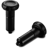 W806 - KNOB WITH SMOOTH WELDABLE BLACK OXIDE TREATED STEEL PLUNGER