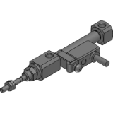 スイッチ付 SCPD2-L-*C - 複動 單側活塞桿型，附橡膠緩衝氣墊