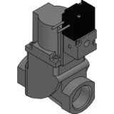 Air operated type 2 port valve with solenoid valve