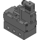 4F4/5/6/7 - Discrete valve: Sub-plate porting 5 port pilot operated pneumatic valve