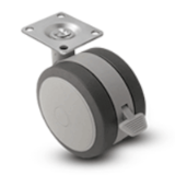 Grey Tech Series - Soft and Quiet Grey Twin Wheel Caster