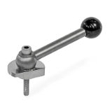 GN 918.7 - Clamping Bolts, Stainless Steel, Downward Clamping, Screw from the Back, Type KVB with ball lever, angular (serration)