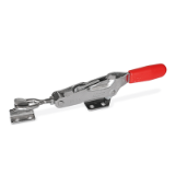 GN 850.1 - Stainless Steel-Toggle clamps for pulling action, Type TG, with draw axle, with catch, with oval head latch bolt