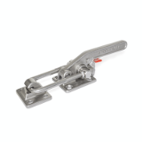 GN 852.3 - Stainless Steel-Latch type toggle clamps, Type T6, with mounting holes, with U-bolt latch, with catch