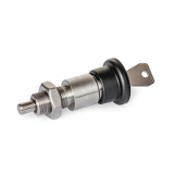 GN 814 - Stainless Steel-Indexing plungers, Type EK, front and rear locking, with lock nut