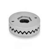 GN 188 - Stainless Steel-Serrated locking plates, Type A, with pass-through hole, without bushing