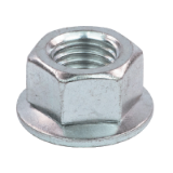 Modèle 78610 - Dado esagonale flangiato dentatura di bloccagio - DIN 6923 - Classe 8 Acciaio - Zincato bianco